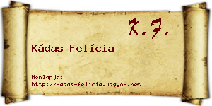 Kádas Felícia névjegykártya